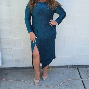 Beautiful date Night sexy black n blue dress